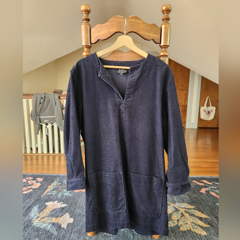 A.P.C. Navy Blue Shift Dress